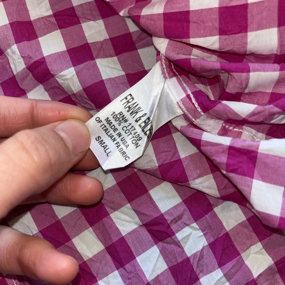 FRANK & EILEEN Pink Linen Gingham "Barry" Top - Picture 10 of 12